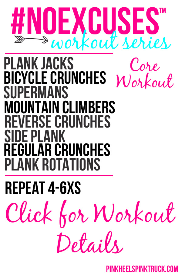 Needing a new Core Workout routine? Check out this #NOEXCUSES Core Workout!!