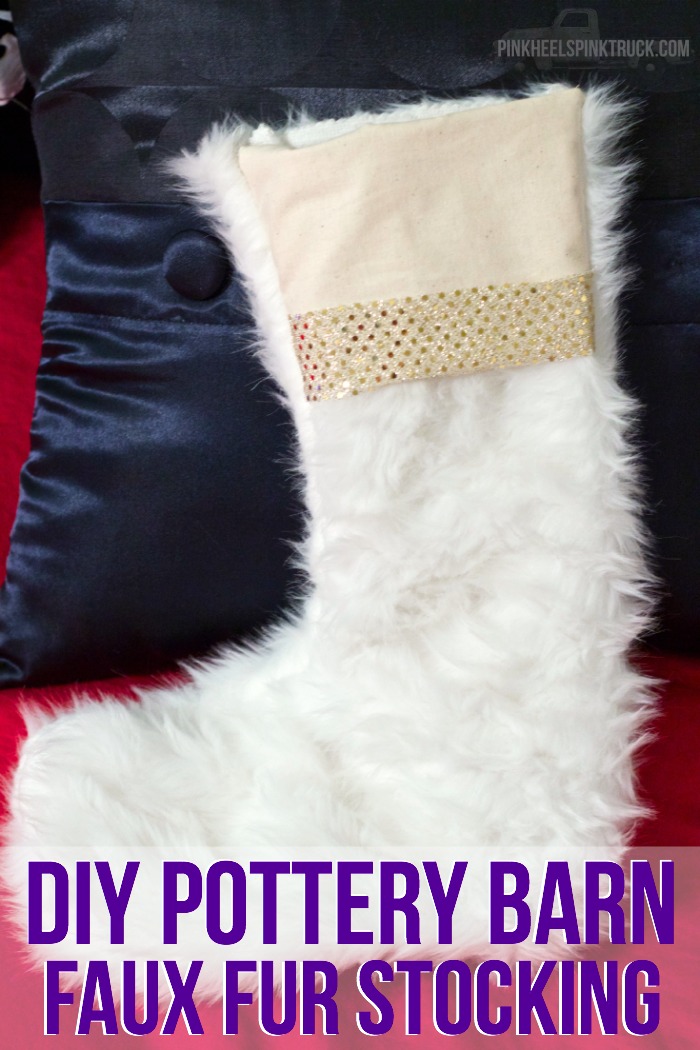 Want to make your own Faux Fur Stocking inspired by Pottery Barn? Then this is the DIY project for you!