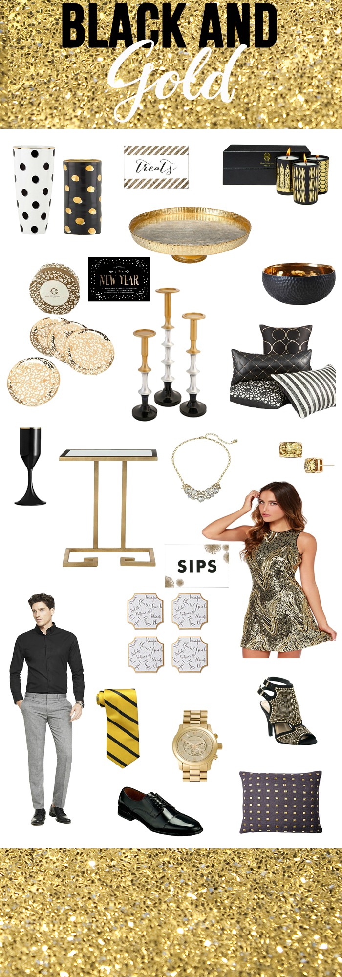 Looking for a fun NYE Party Idea? How about a Black and Gold Themed NYE?
