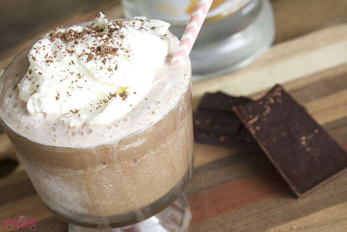 Y'all! You have to try this Boozy Frozen Caramel Hot Chocolate. Oh.So.Good!! And an amazing reason to serve Hot Chocolate all year round!!